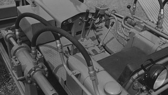 Continental pneumatic hose on Famo tractor, May 1956