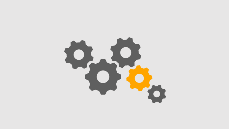 Gears on a grey background